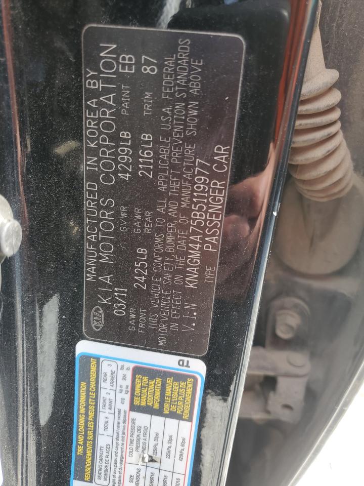 2011 Kia Optima Lx VIN: KNAGM4A75B5119977 Lot: 68179725