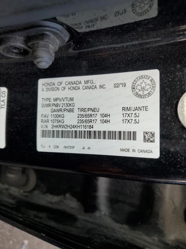 2019 Honda Cr-V Lx VIN: 2HKRW2H24KH116184 Lot: 67736705