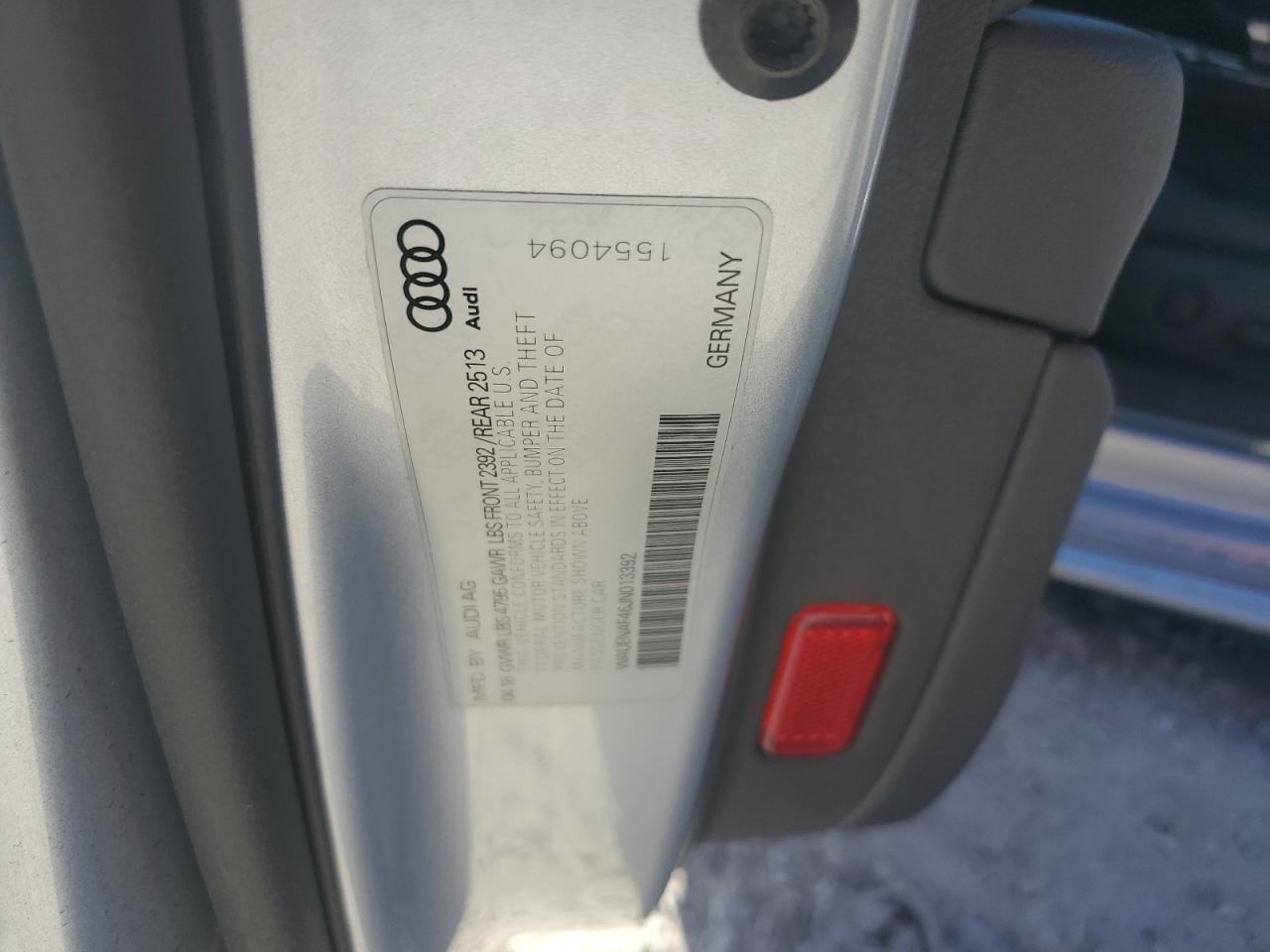 2018 Audi A4 Premium Plus VIN: WAUENAF46JN013392 Lot: 68922685