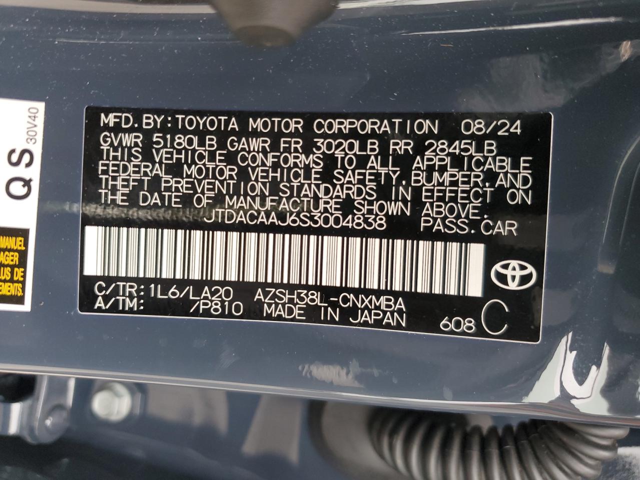 2025 Toyota Crown Signia Xle VIN: JTDACAAJ6S3004838 Lot: 63103765