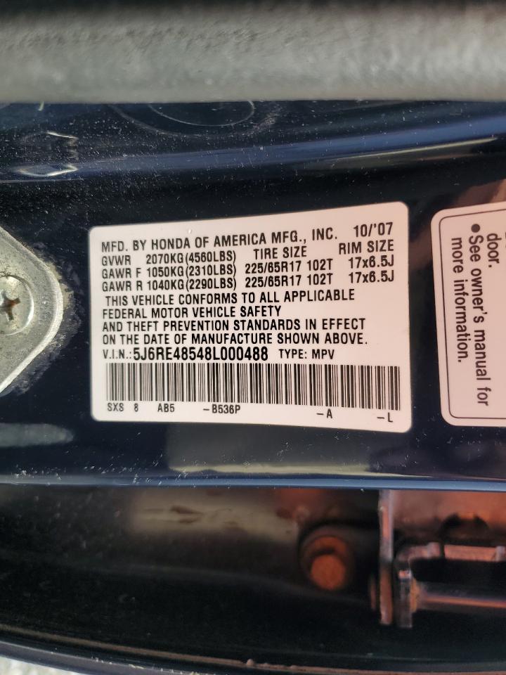 2008 Honda Cr-V Ex VIN: 5J6RE48548L000488 Lot: 70007825
