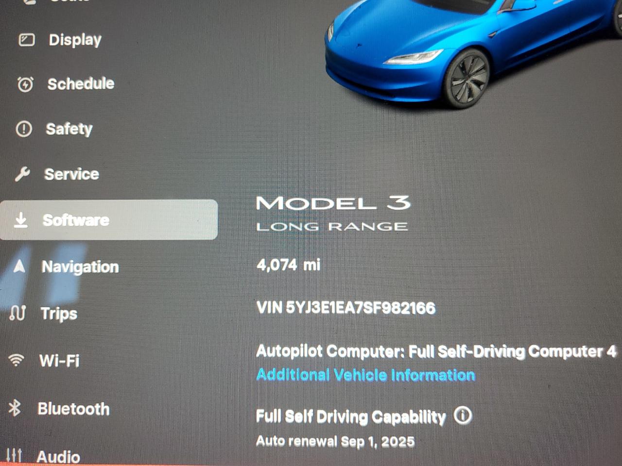 2025 Tesla Model 3 VIN: 5YJ3E1EA7SF982166 Lot: 68676155