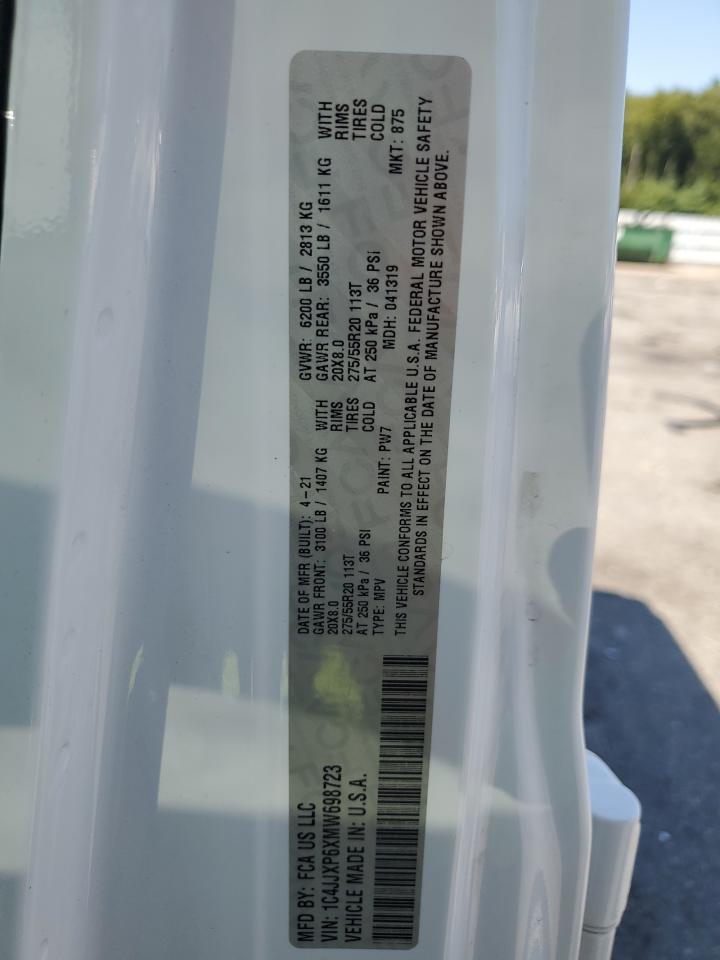 2021 Jeep Wrangler Unlimited Sahara 4Xe VIN: 1C4JJXP6XMW698723 Lot: 67366825