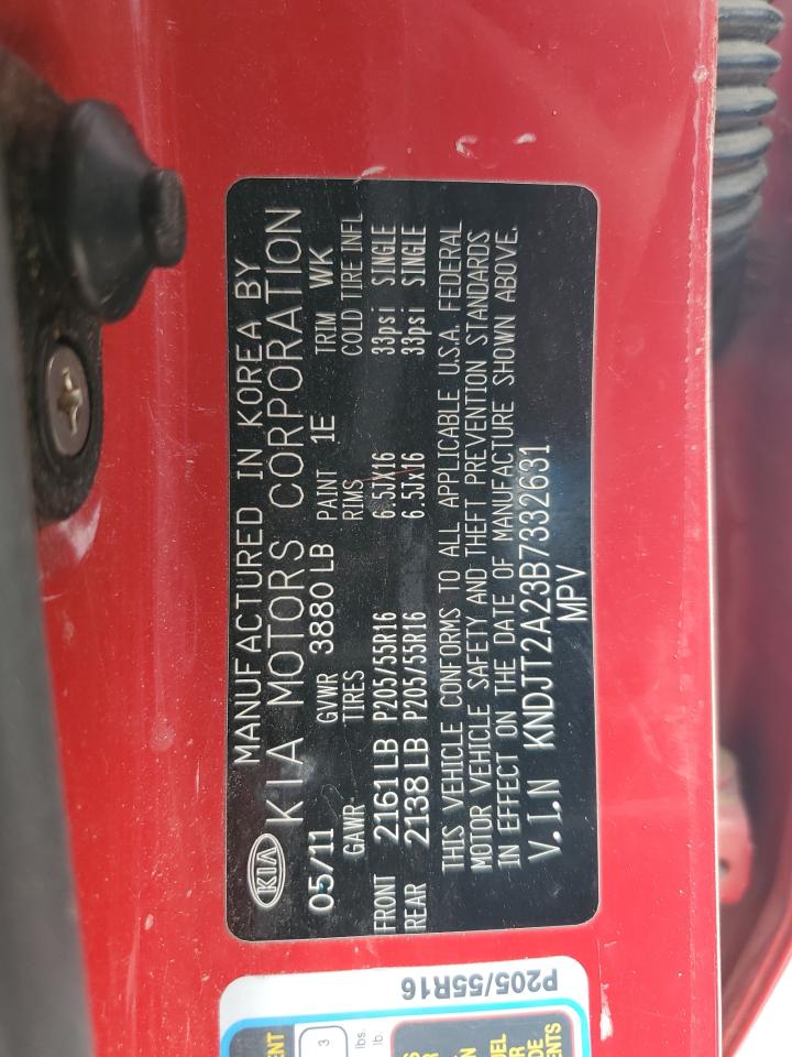 2011 Kia Soul + VIN: KNDJT2A23B7332631 Lot: 70771405