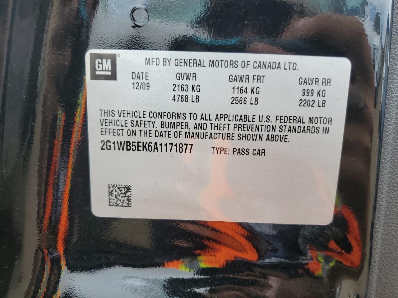 2010 Chevrolet Impala Lt VIN: 2G1WB5EK6A1171877 Lot: 70095835