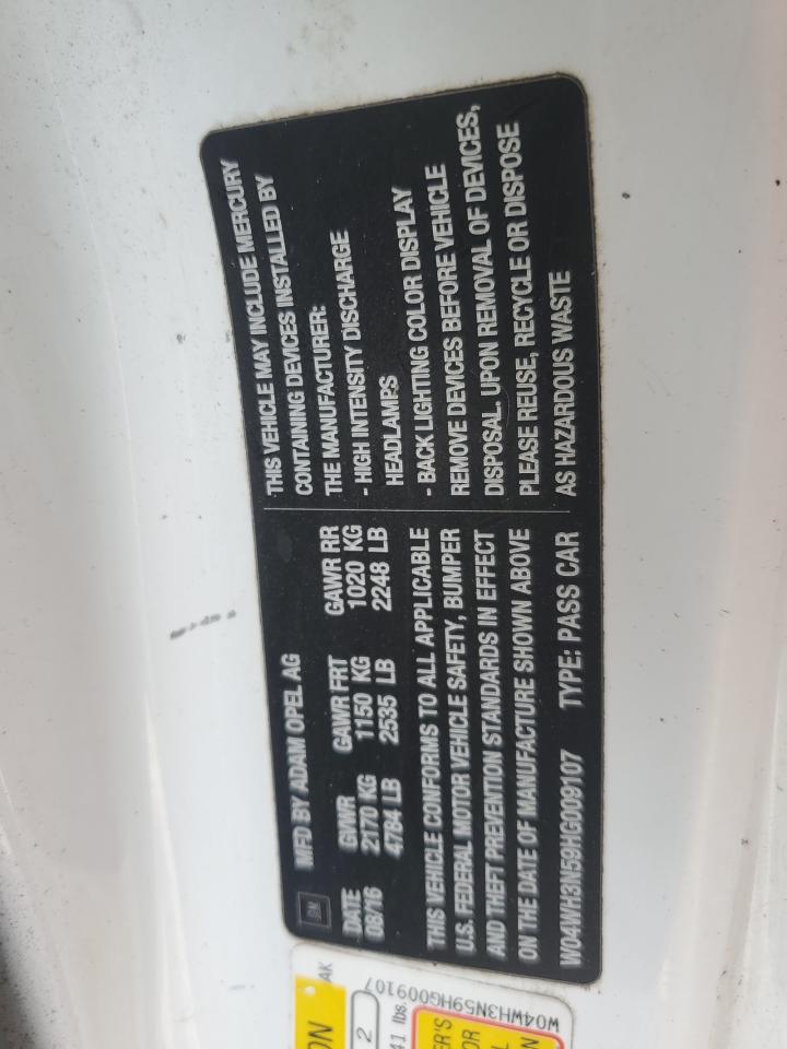 2017 Buick Cascada Premium VIN: W04WH3N59HG009107 Lot: 70778315