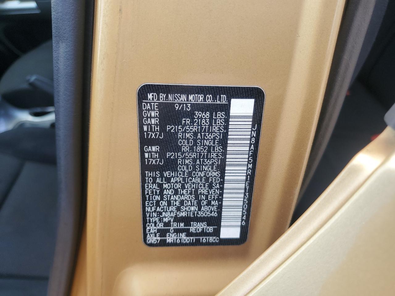 2014 Nissan Juke S VIN: JN8AF5MR1ET350546 Lot: 69259485