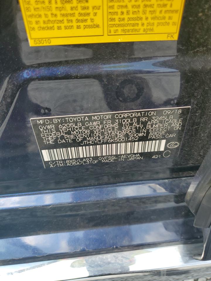 2019 Lexus Ls 500H VIN: JTHCYLFF6K5001452 Lot: 69554425