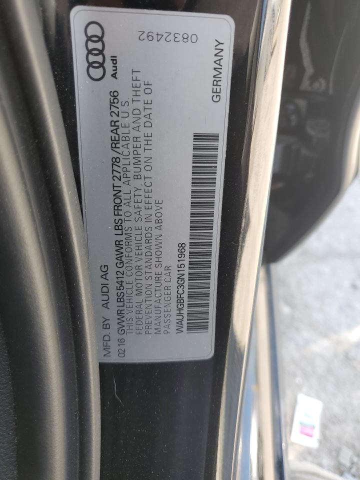 2016 Audi A6 Prestige VIN: WAUHGBFC3GN151968 Lot: 70441115