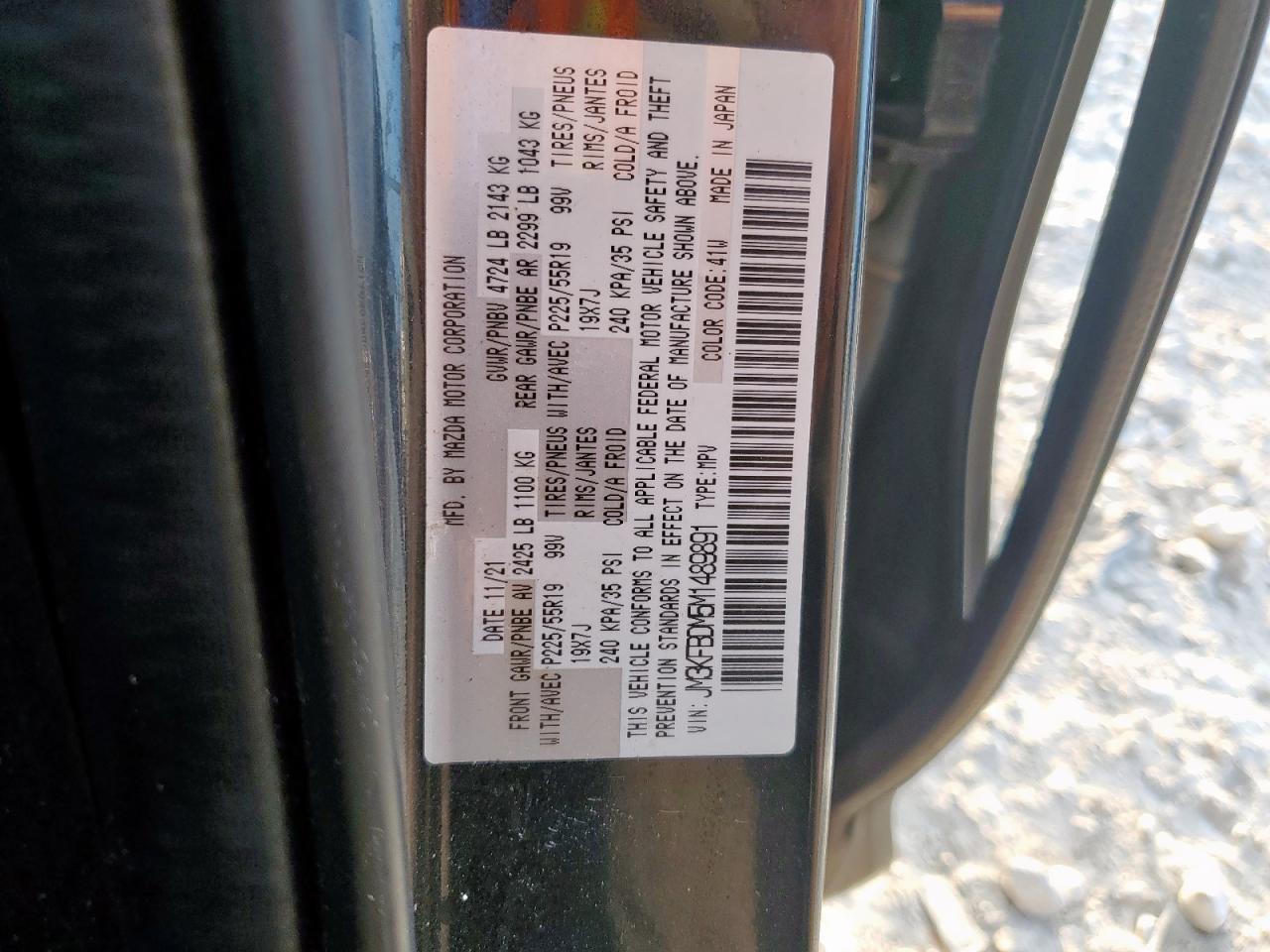 2021 Mazda Cx-5 Grand Touring VIN: JM3KFBDM5M1489891 Lot: 70353225