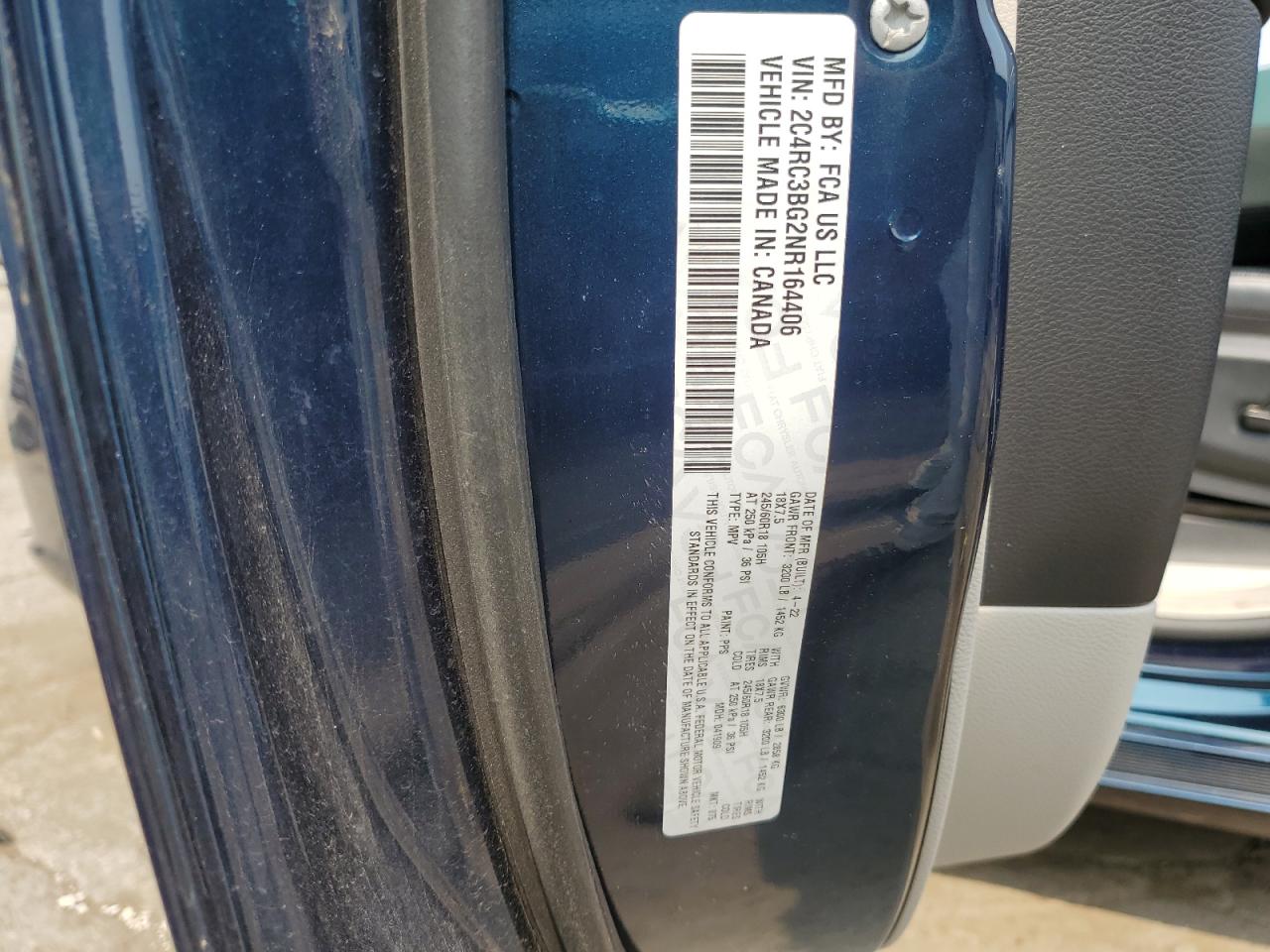 2022 Chrysler Pacifica Touring L VIN: 2C4RC3BG2NR164406 Lot: 67376405