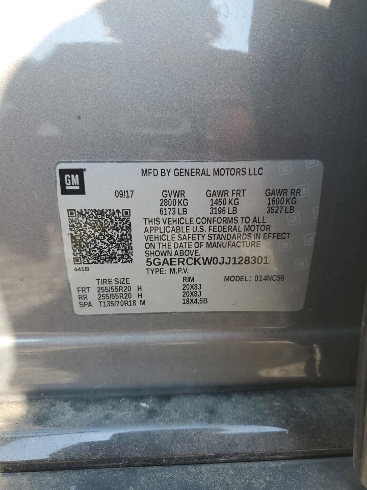 2018 Buick Enclave Premium VIN: 5GAERCKW0JJ128301 Lot: 69392725