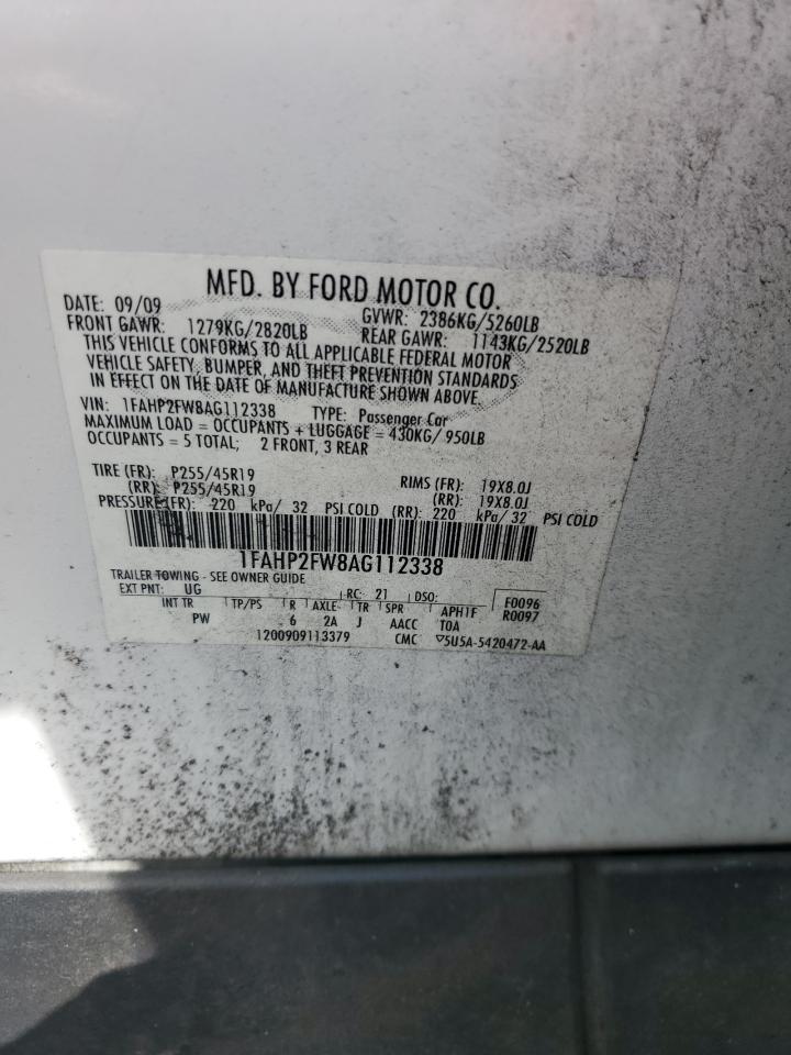 2010 Ford Taurus Limited VIN: 1FAHP2FW8AG112338 Lot: 68848565