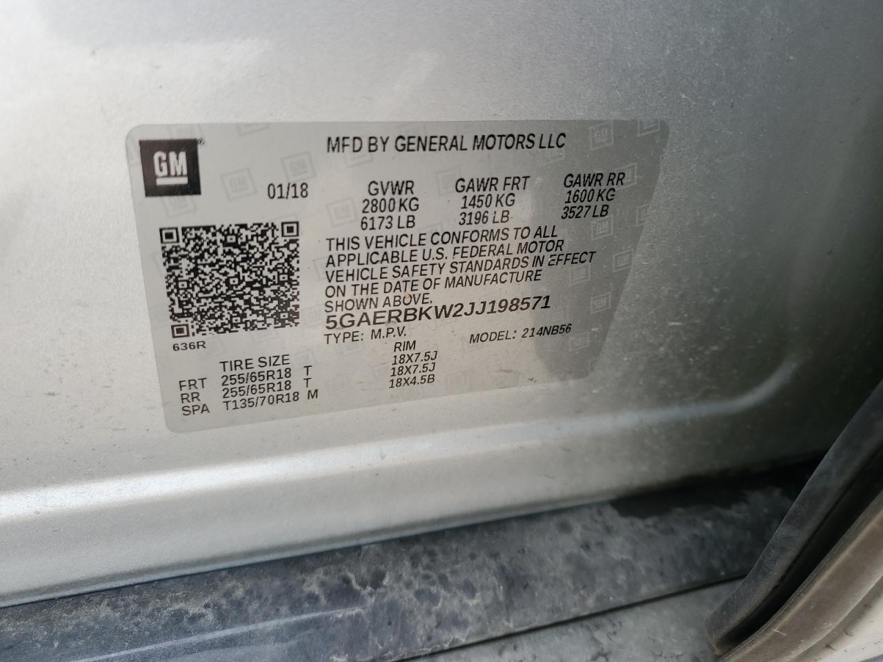 2018 Buick Enclave Essence VIN: 5GAERBKW2JJ198571 Lot: 70597905