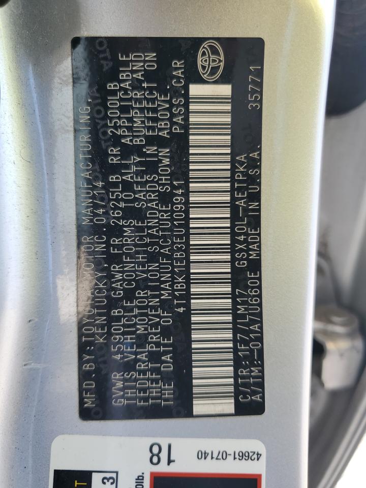 2014 Toyota Avalon Base VIN: 4T1BK1EB3EU109941 Lot: 67993225