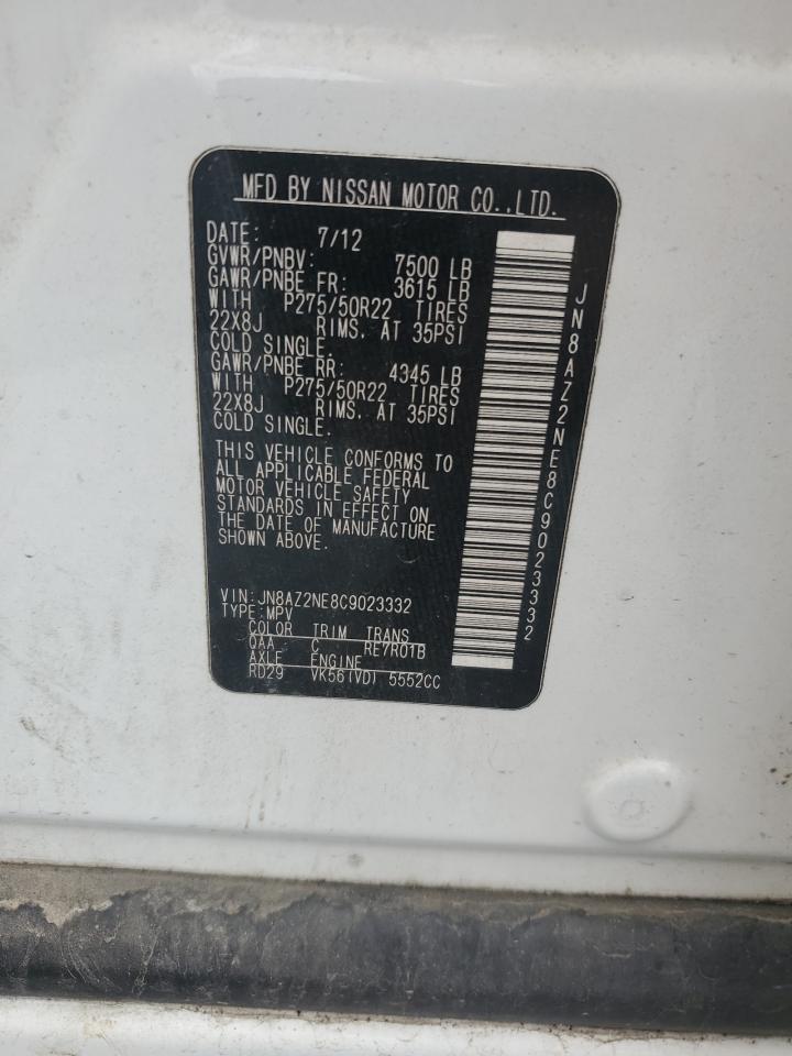 2012 Infiniti Qx56 VIN: JN8AZ2NE8C9023332 Lot: 67944515