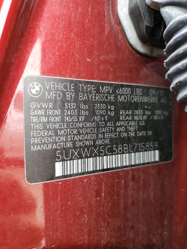 2011 BMW X3 xDrive28I VIN: 5UXWX5C58BL715859 Lot: 69275735