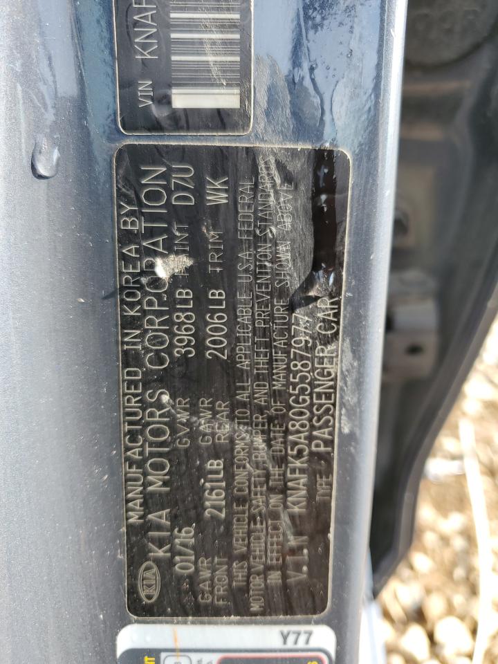 2016 Kia Forte Lx VIN: KNAFK5A80G5587977 Lot: 69753185