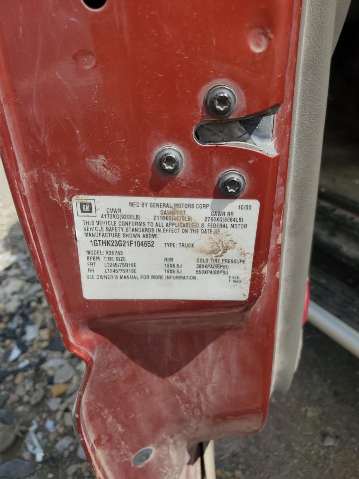 2001 GMC Sierra K2500 Heavy Duty VIN: 1GTHK23G21F104652 Lot: 68646405