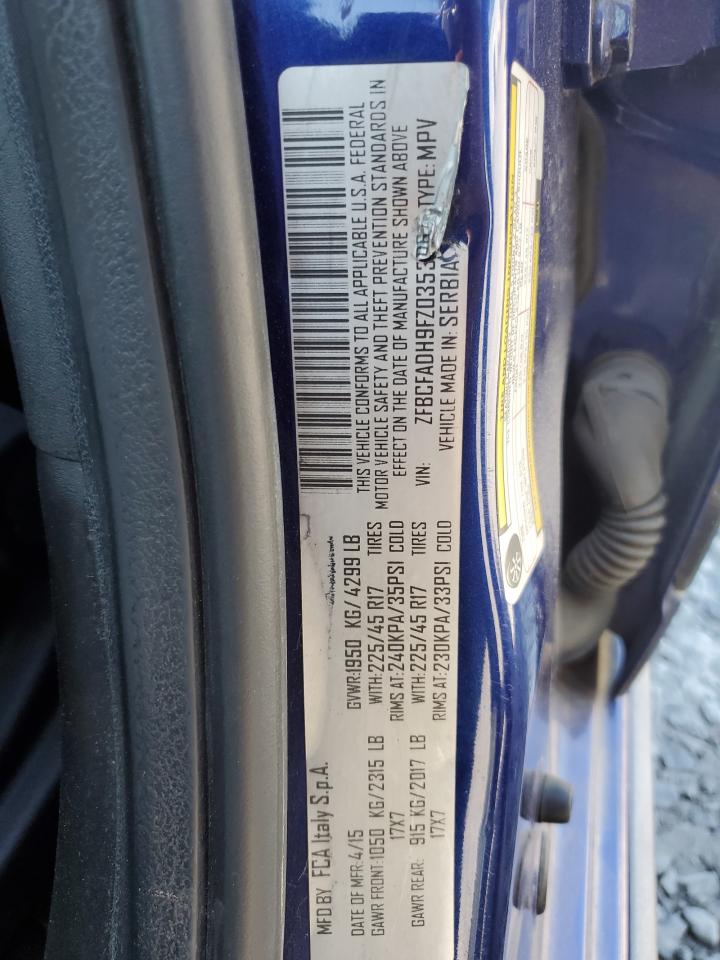 2015 Fiat 500L Trekking VIN: ZFBCFADH9FZ035306 Lot: 70063895