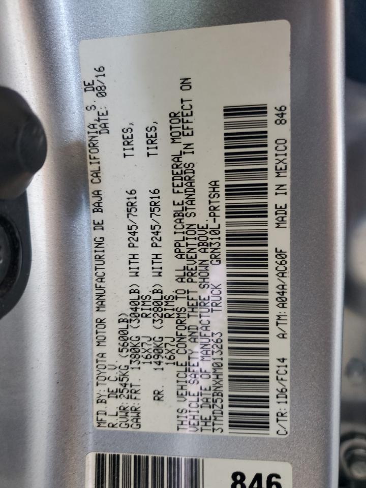 2017 Toyota Tacoma Double Cab VIN: 3TMDZ5BNXHM013263 Lot: 67589075