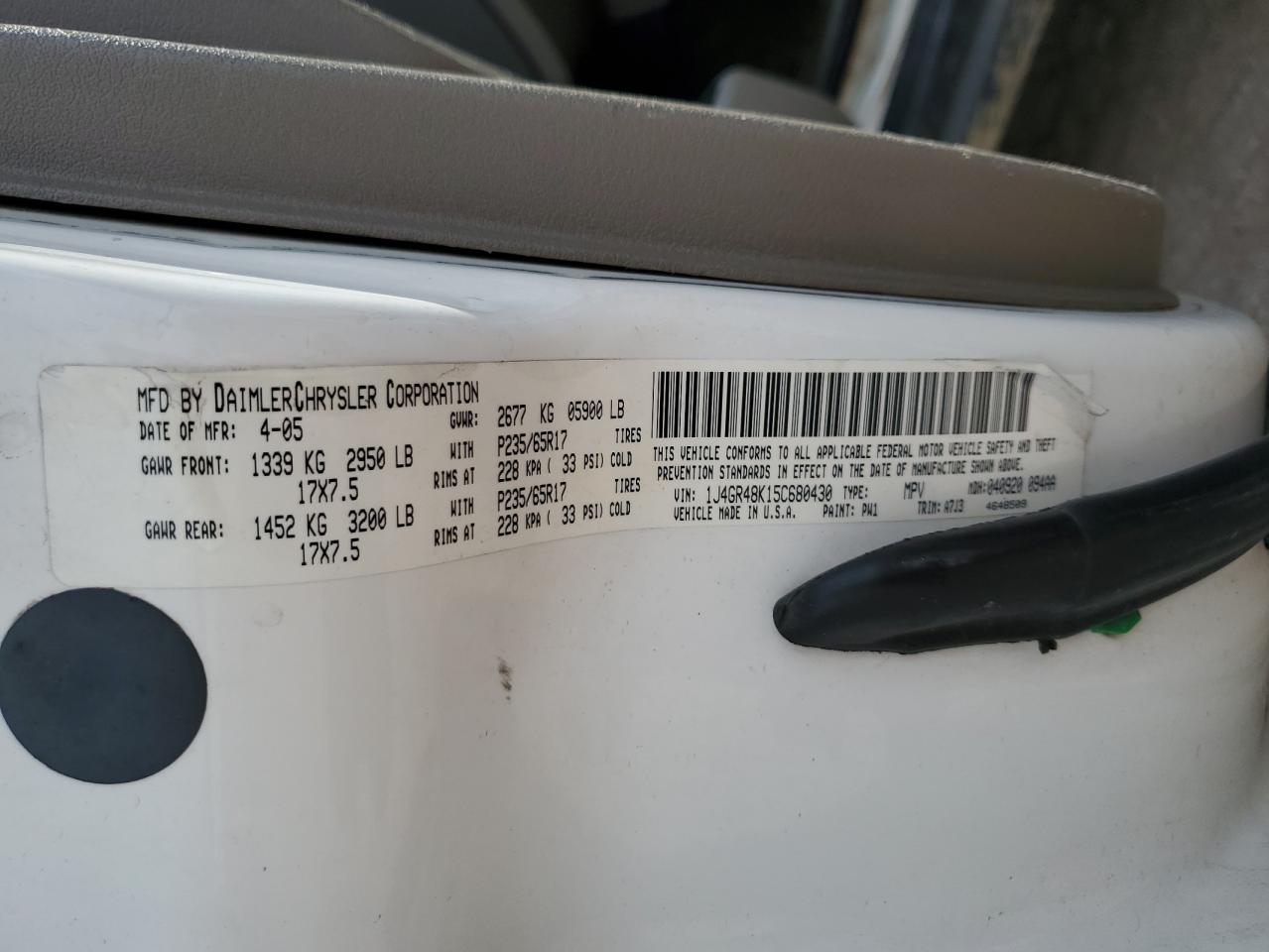 1J4GR48K15C680430 2005 Jeep Grand Cherokee Laredo