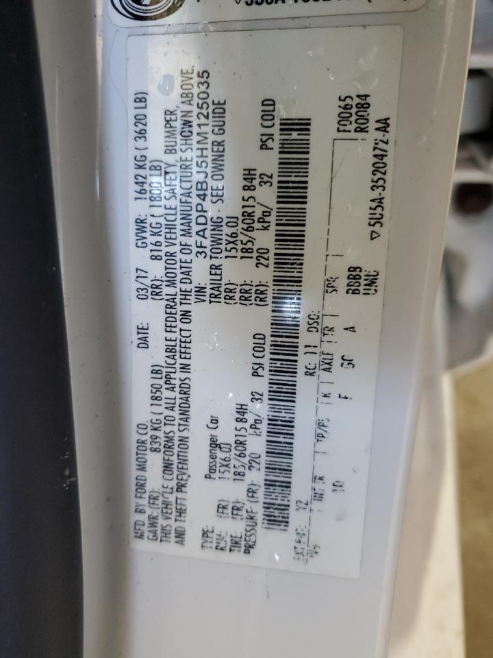 2017 Ford Fiesta Se VIN: 3FADP4BJ5HM125035 Lot: 68694705