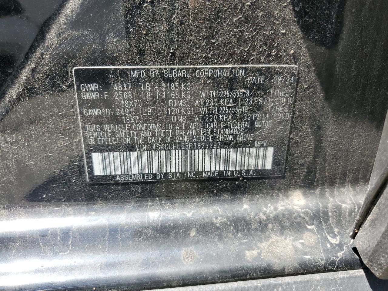 2024 Subaru Crosstrek Limited VIN: 4S4GUHL68R3823297 Lot: 67891985