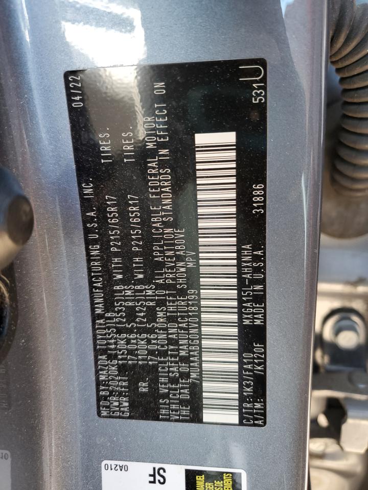 2022 Toyota Corolla Cross L VIN: 7MUAAABG0NV018199 Lot: 70389815