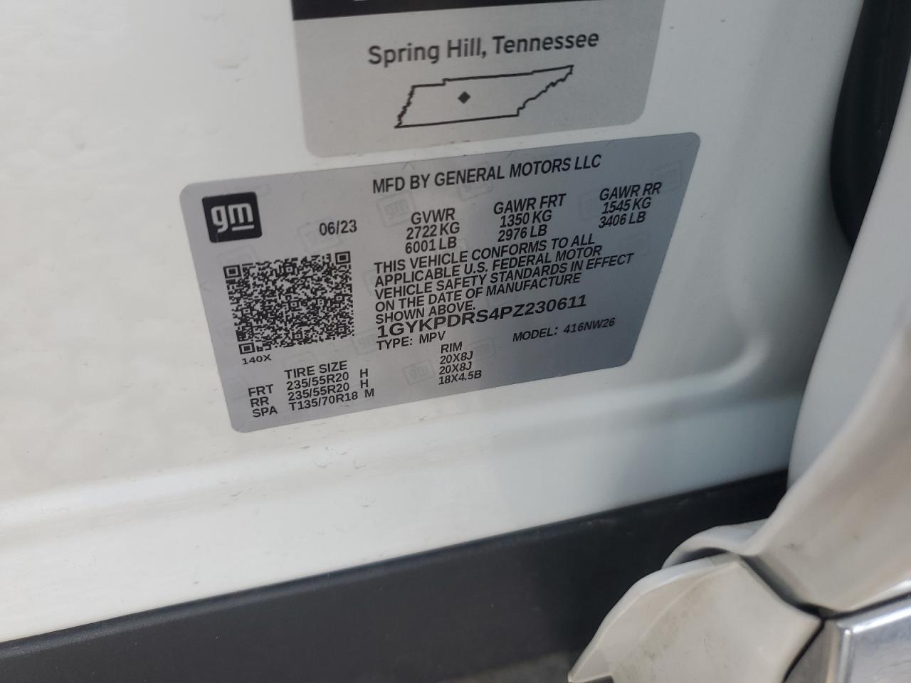 2023 Cadillac Xt6 Premium Luxury VIN: 1GYKPDRS4PZ230611 Lot: 68247705