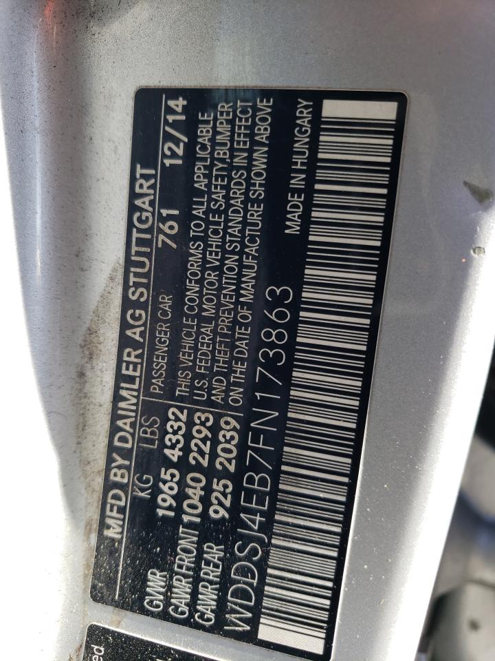 2015 Mercedes-Benz Cla 250 VIN: WDDSJ4EB7FN173863 Lot: 67969445