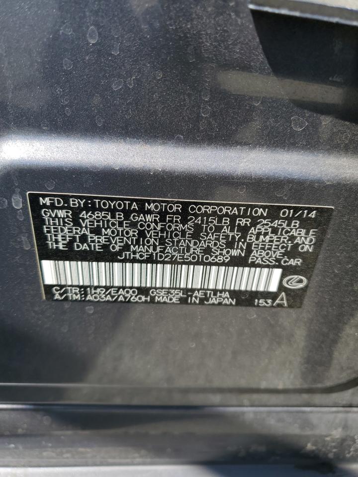 2014 Lexus Is 250 VIN: JTHCF1D27E5010689 Lot: 70225395