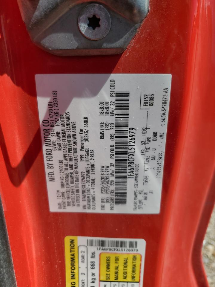 2020 Ford Mustang Gt VIN: 1FA6P8CFXL5126979 Lot: 70414555