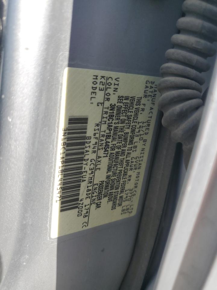 2011 Nissan Versa S VIN: 3N1BC1AP1BL445471 Lot: 69878445