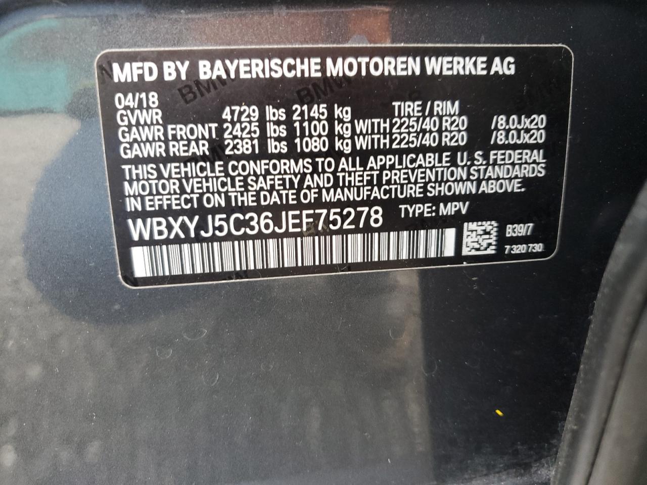 Фото: WBXYJ5C36JEF75278