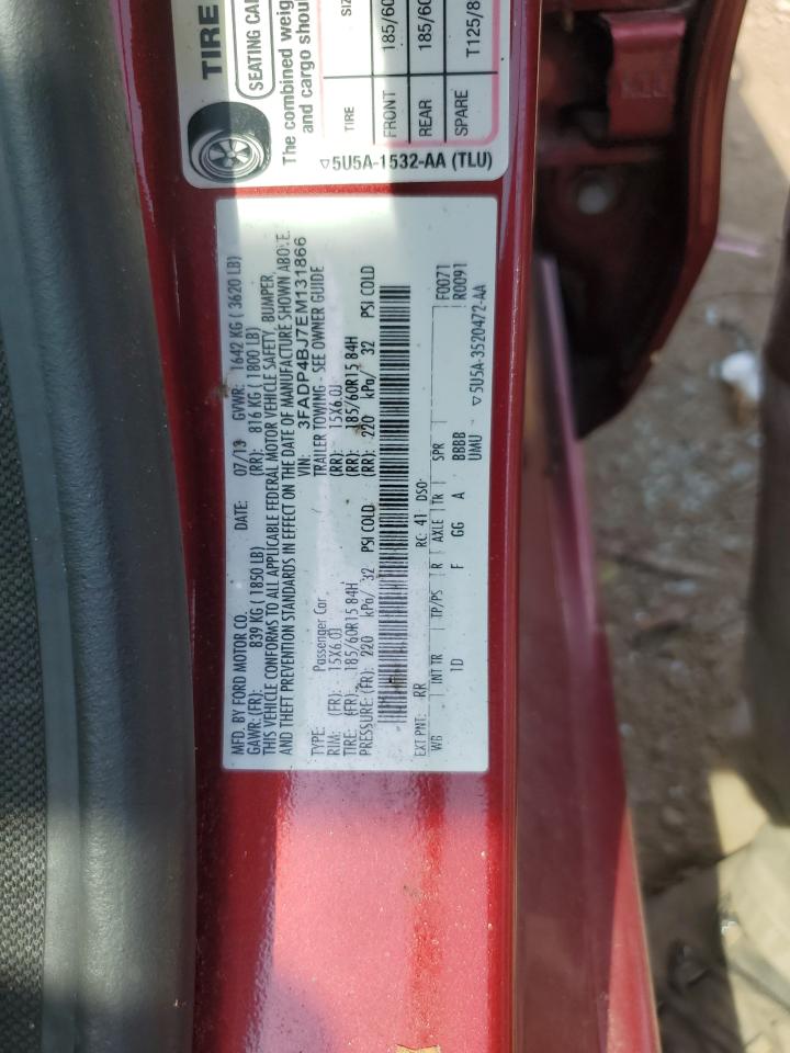 2014 Ford Fiesta Se VIN: 3FADP4BJ7EM131866 Lot: 67980505