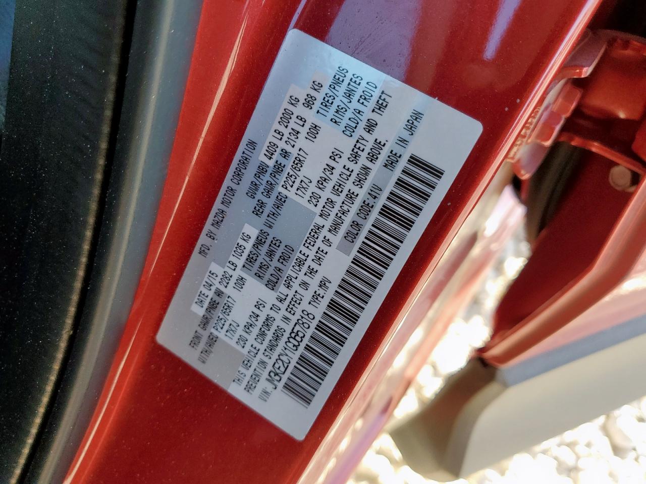 2016 Mazda Cx-5 Touring VIN: JM3KE2CY1G0657818 Lot: 69276915