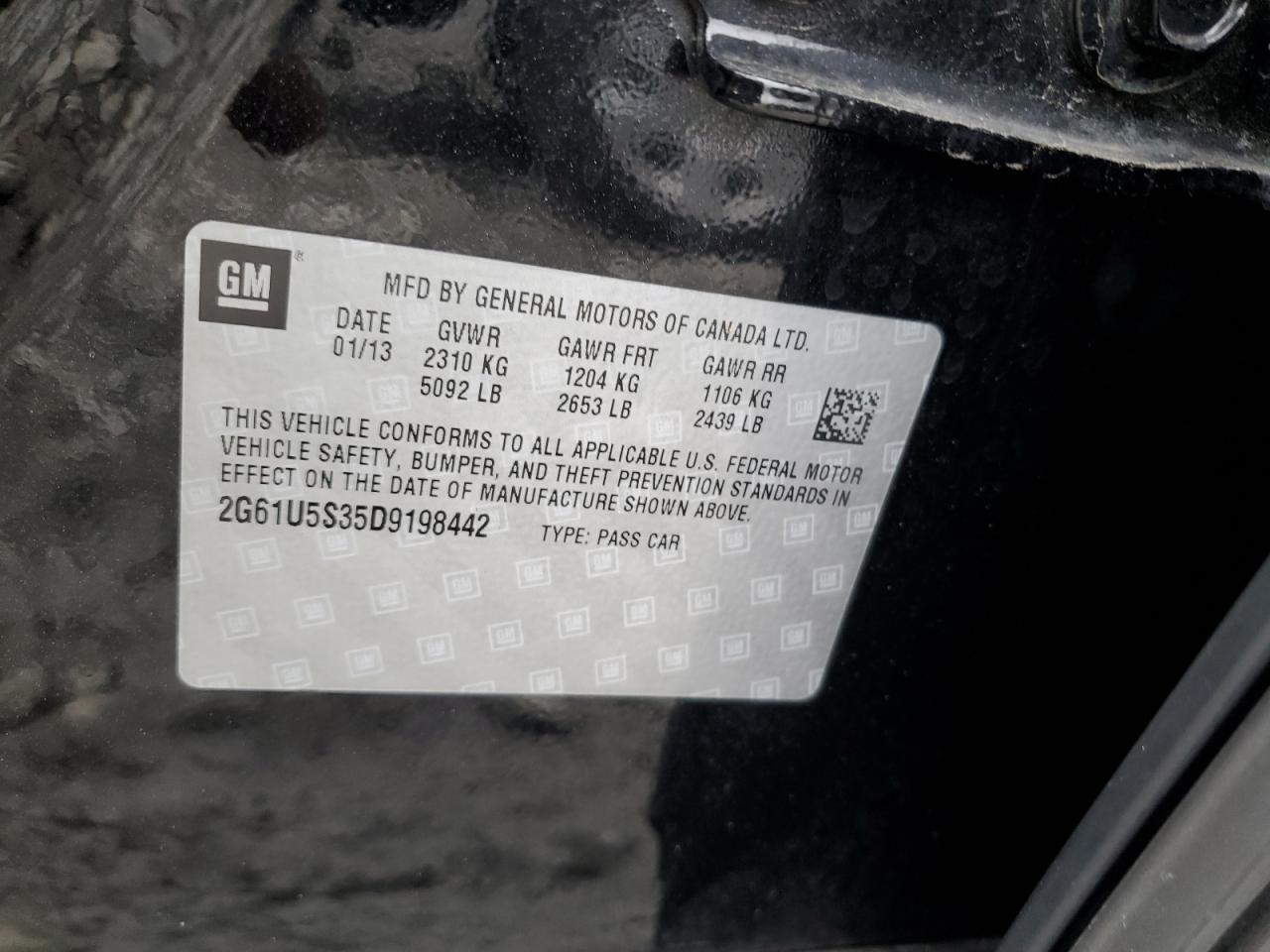 2013 Cadillac Xts Platinum VIN: 2G61U5S35D9198442 Lot: 69119905