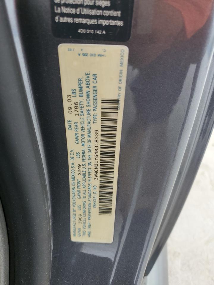 2004 Volkswagen New Beetle Gls VIN: 3VWCM31Y64M318339 Lot: 70225965