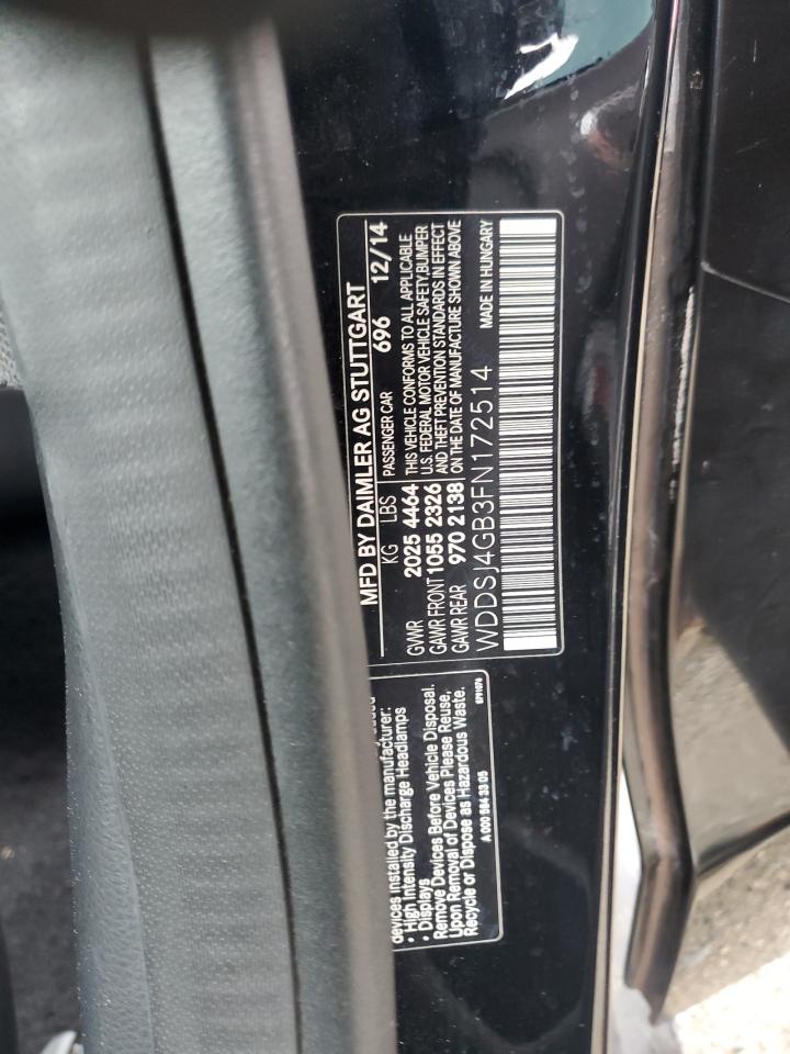 2015 Mercedes-Benz Cla 250 4Matic VIN: WDDSJ4GB3FN172514 Lot: 67293115