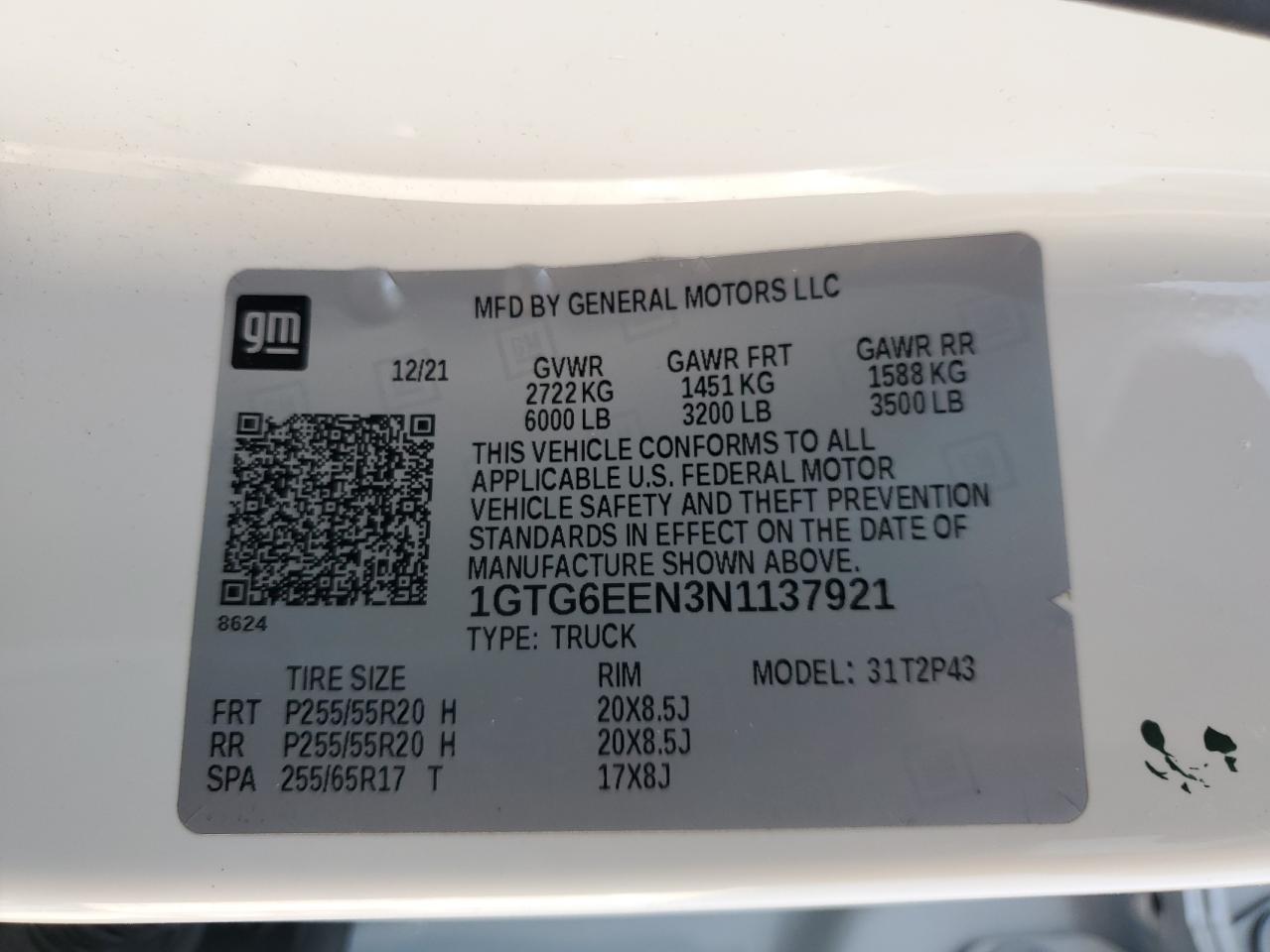 2022 GMC Canyon Denali VIN: 1GTG6EEN3N1137921 Lot: 67035435