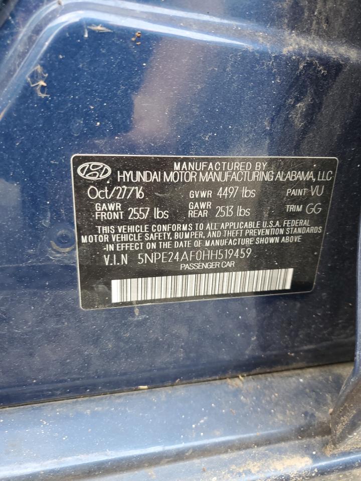 2017 Hyundai Sonata Se VIN: 5NPE24AF0HH519459 Lot: 66279865