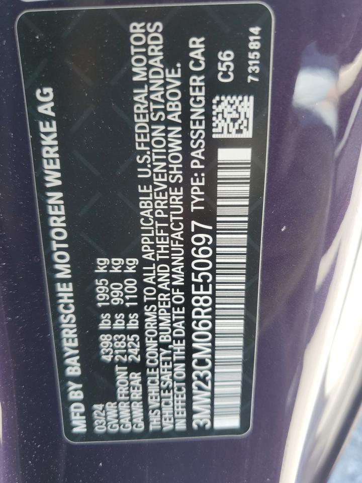 2024 BMW 230I VIN: 3MW23CM06R8E50697 Lot: 68741865