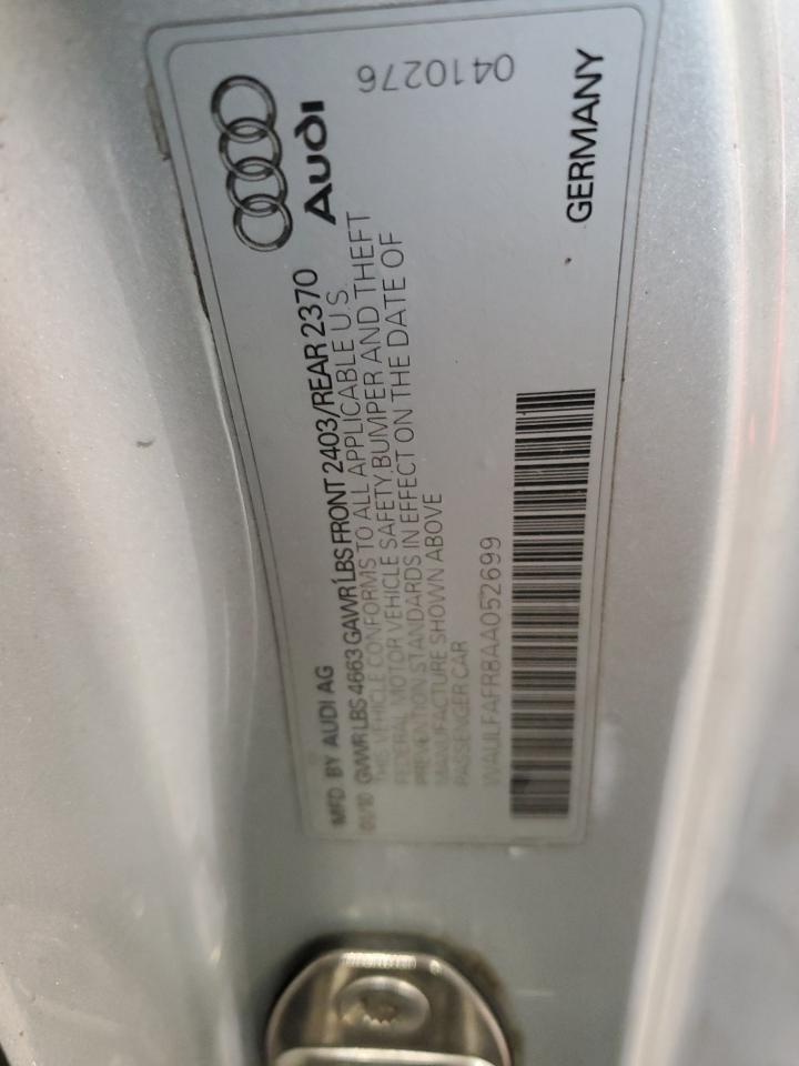 2010 Audi A5 Premium Plus VIN: WAULFAFR8AA052699 Lot: 67261045