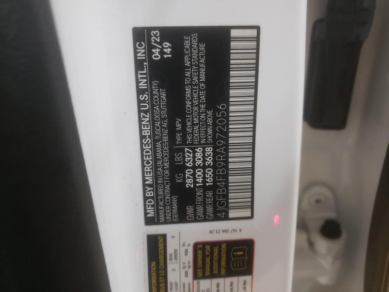 2024 Mercedes-Benz Gle 350 4Matic VIN: 4JGFB4FB9RA972056 Lot: 68639995