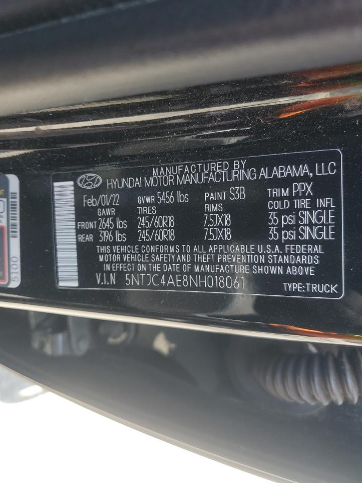 2022 Hyundai Santa Cruz Sel VIN: 5NTJC4AE8NH018061 Lot: 69320505