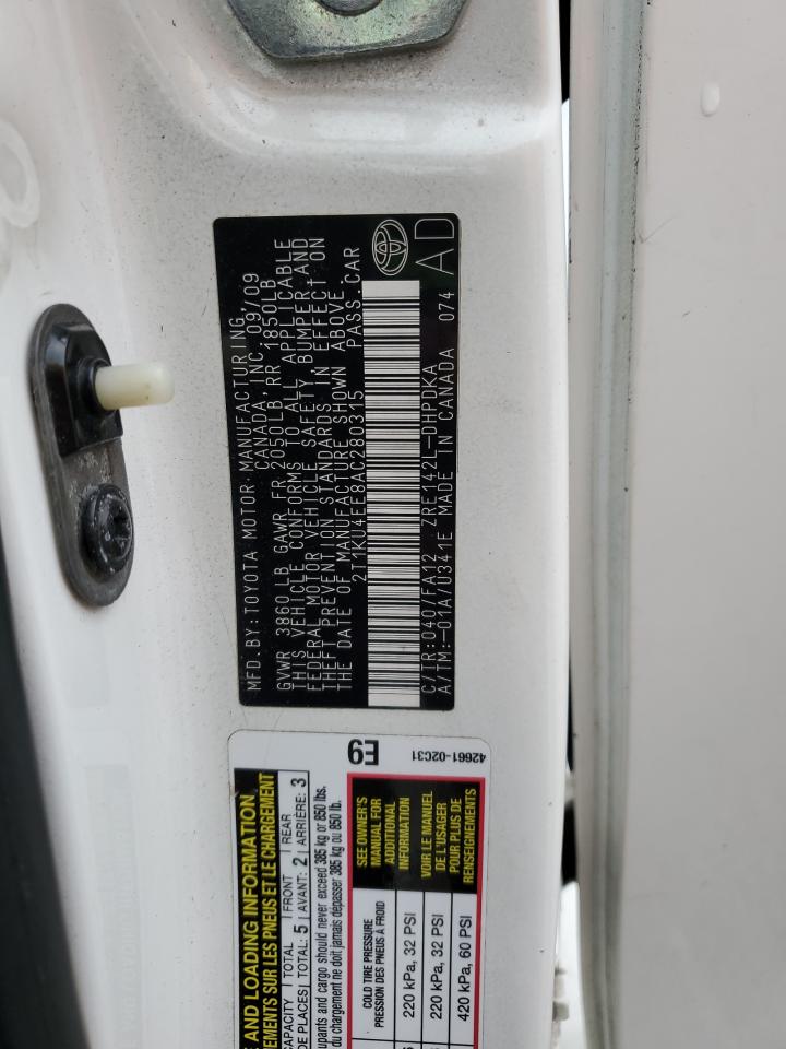 2010 Toyota Corolla Matrix VIN: 2T1KU4EE8AC280315 Lot: 69419405