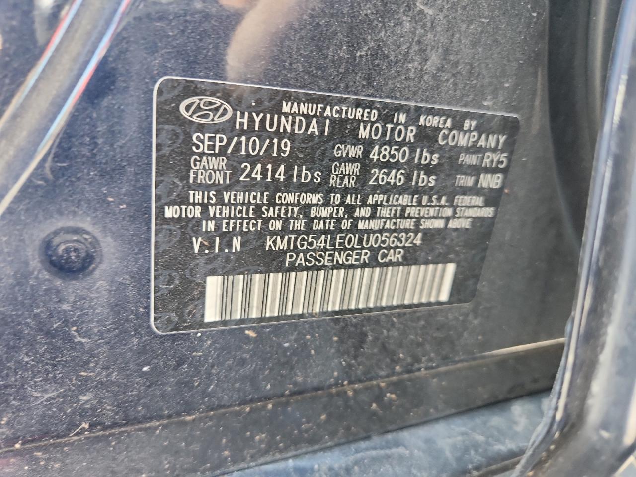 2020 Genesis G70 VIN: KMTG54LE0LU056324 Lot: 68446185