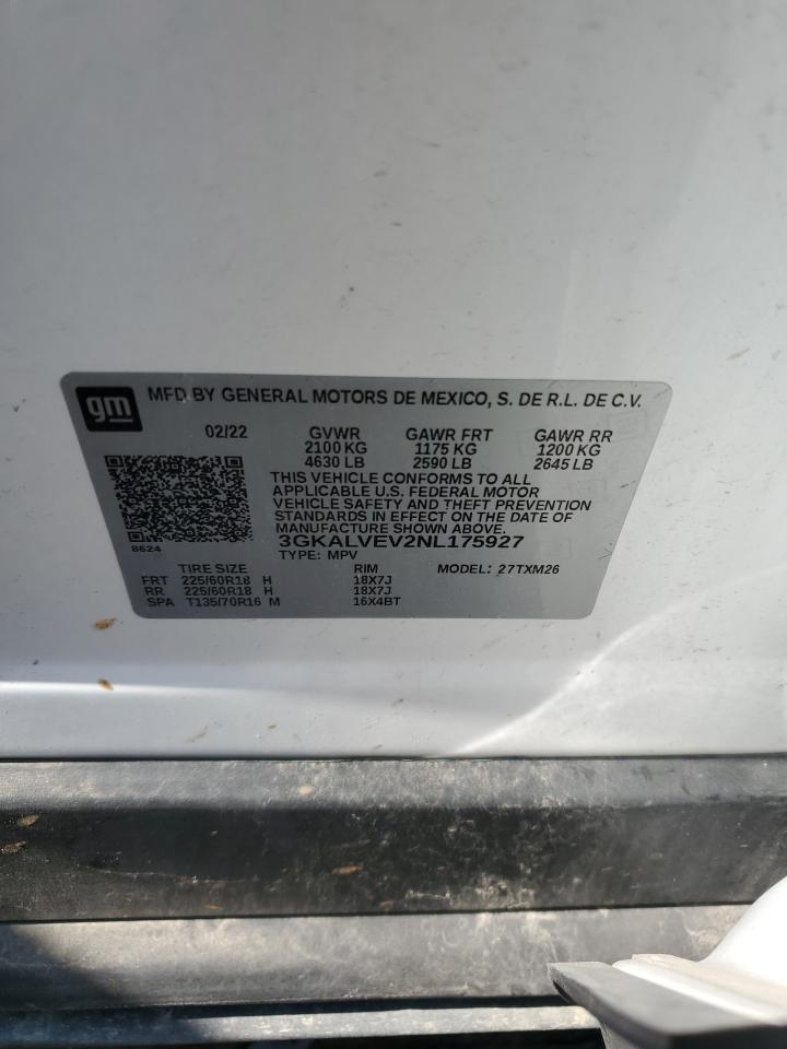 3GKALVEV2NL175927 2022 GMC Terrain Slt