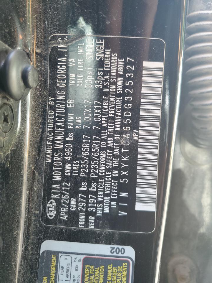 2013 Kia Sorento Lx VIN: 5XYKTCA65DG325327 Lot: 67072685